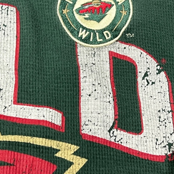 Minnesota Wild Retro NHL Hockey Thermal Large Long Sleeve Shirt Mens - Picture 3 of 5